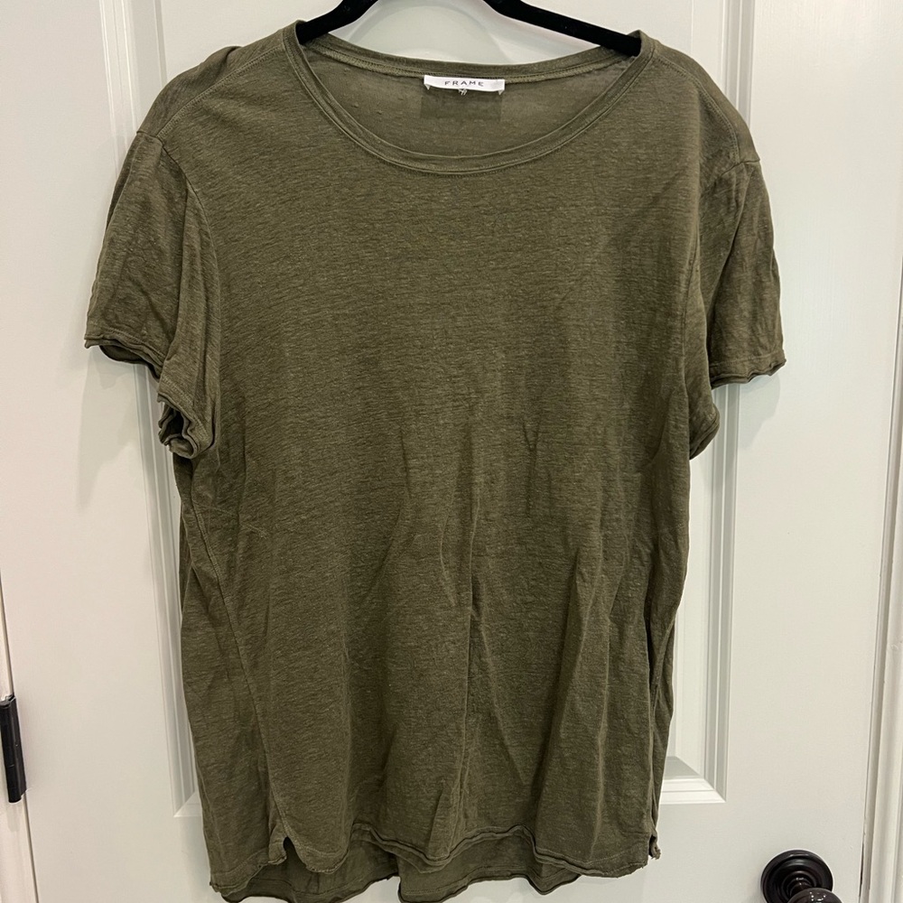 Frame Denim Green Short Sleeve T-Shirt